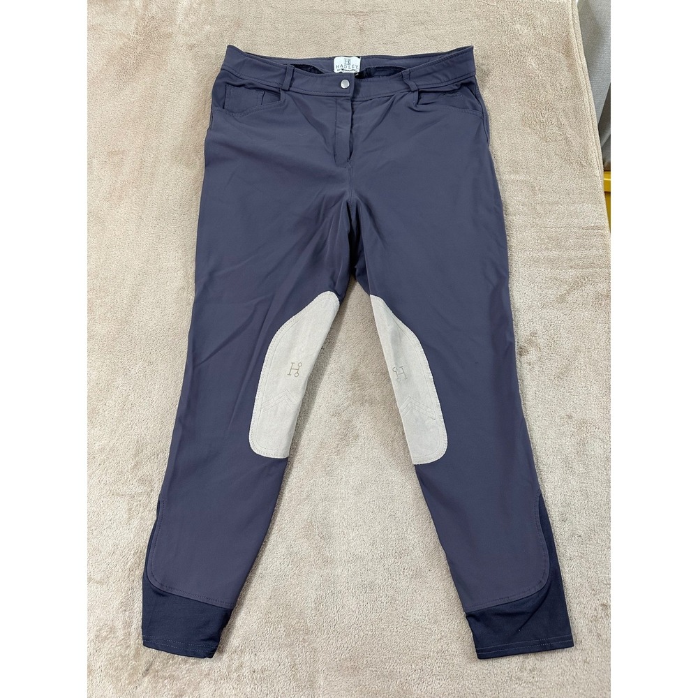 Hadley by SmartPak Knee Patch Equestrian Riding Breeches Women Size 36L Gray EUC